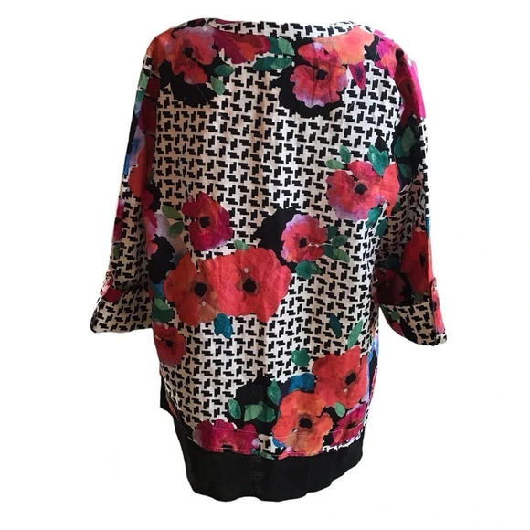 NWT Rafaela Linen Tunic 3/4 Sleeve Top Shirt Size M - Picture 5 of 14